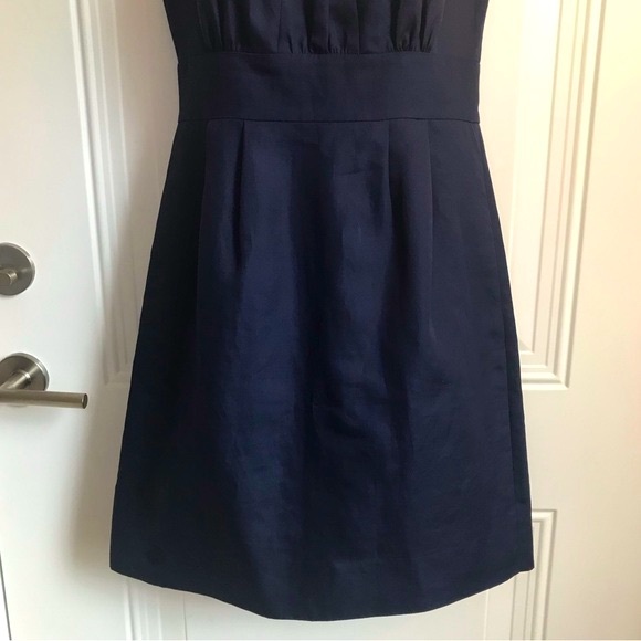 J. Crew navy blue cotton sleeveless back zip lined shift dress size 6 in EUC - Picture 7 of 15